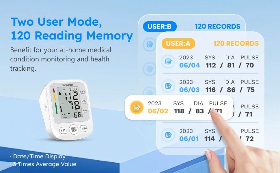 Bioland 2005 Automatic UpperArm Blood Pressure Monitor Home Digital Blood Pressure Machine 7