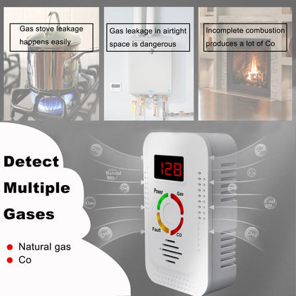 Carbon Monoxide CO Detector And Natural Gas Detector Kitchen Methane CH4 Alarm Combustible Gas Leak 2