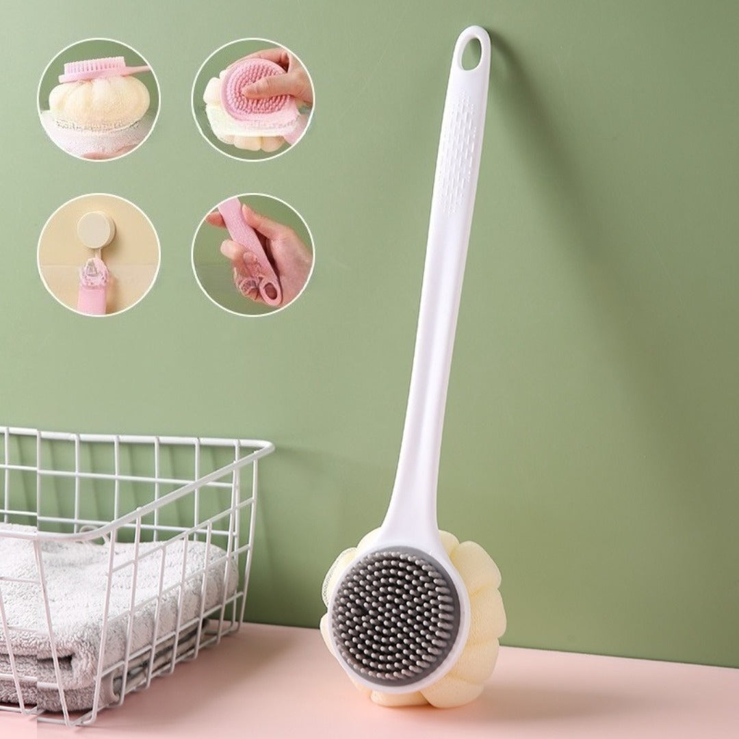 Shower Back Scrubber Soft Silicone Body Long Handle Back Brush Exfoliating Bath Brush Skin Health B 4