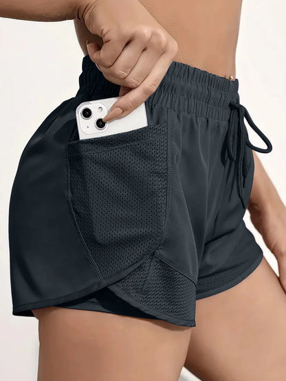 High Waist Breathable Elastic Fitness  Yoga Shorts 10