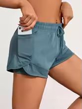 High Waist Breathable Elastic Fitness  Yoga Shorts 11
