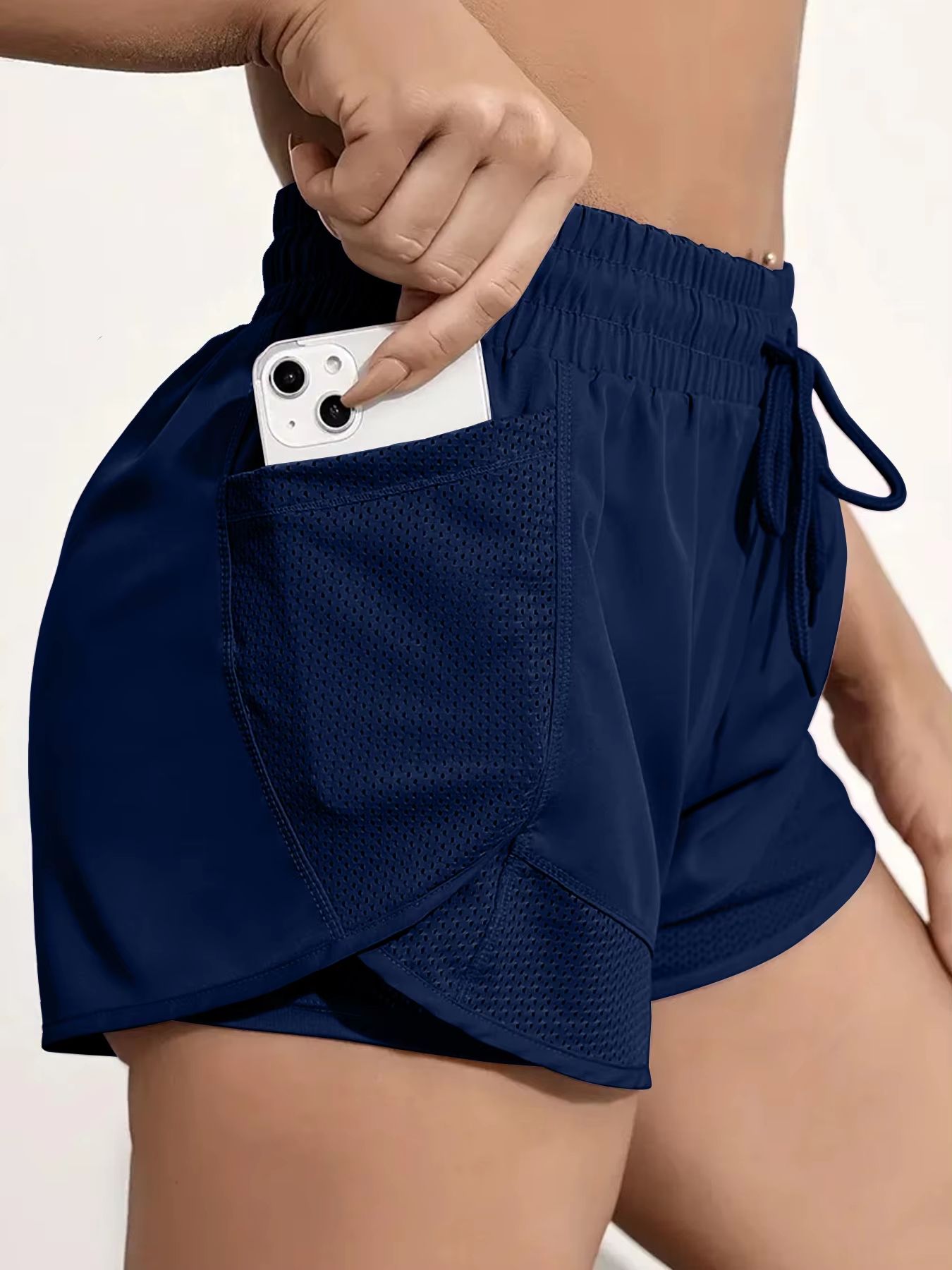 High Waist Breathable Elastic Fitness  Yoga Shorts 8