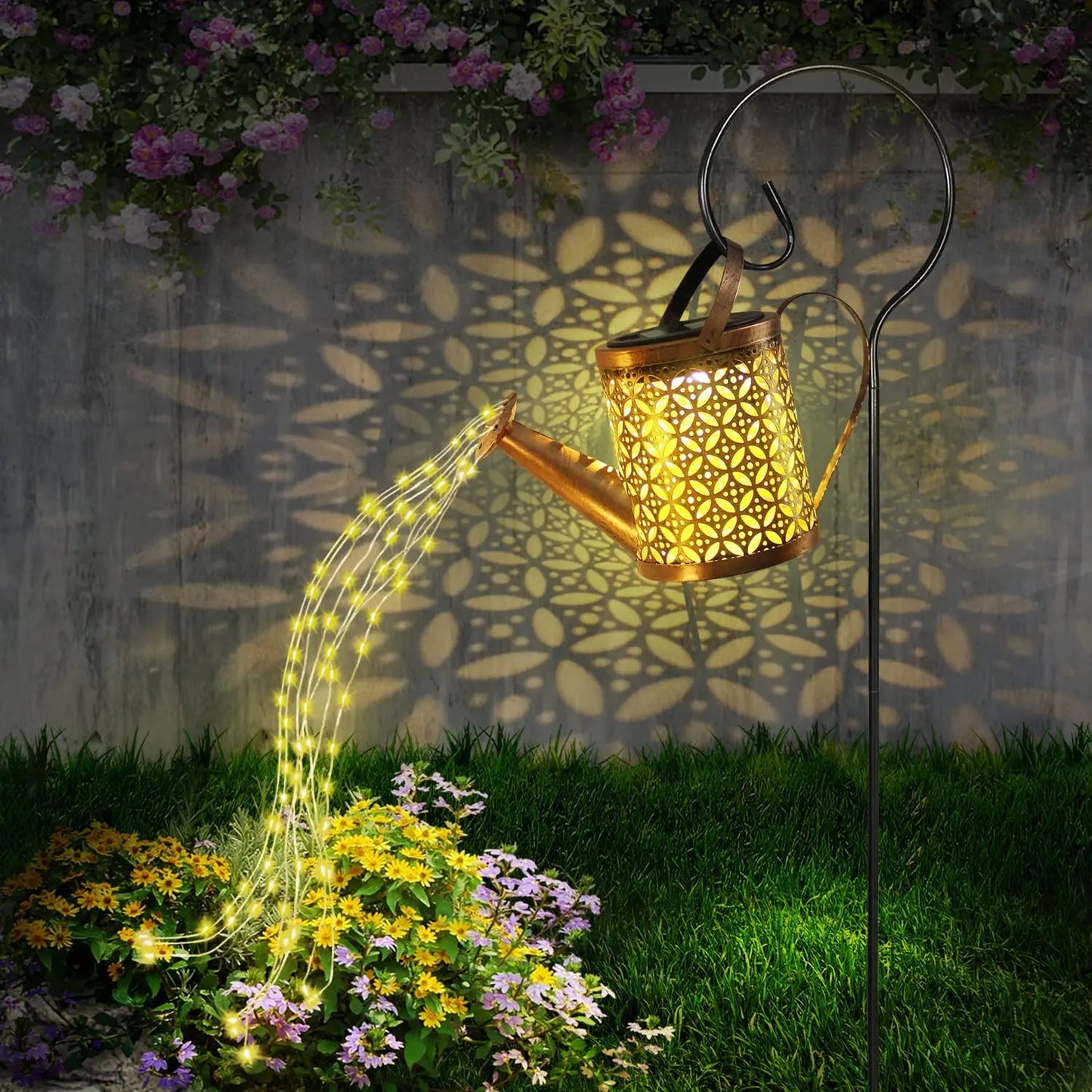 Outdoor Solar Watering Can Light Waterproof Hanging Garden Lantern Solar Garden Light 1