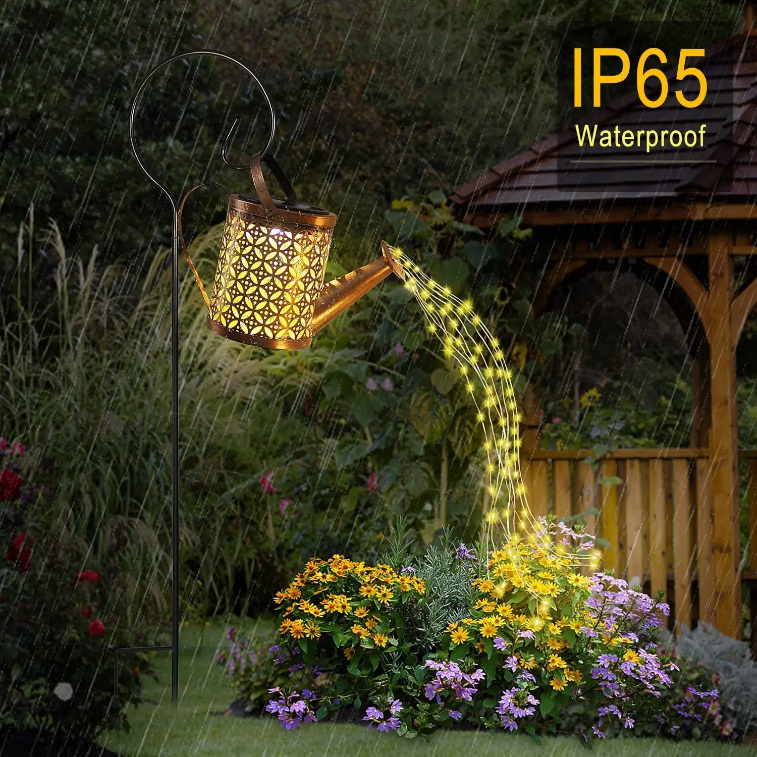 Outdoor Solar Watering Can Light Waterproof Hanging Garden Lantern Solar Garden Light 4