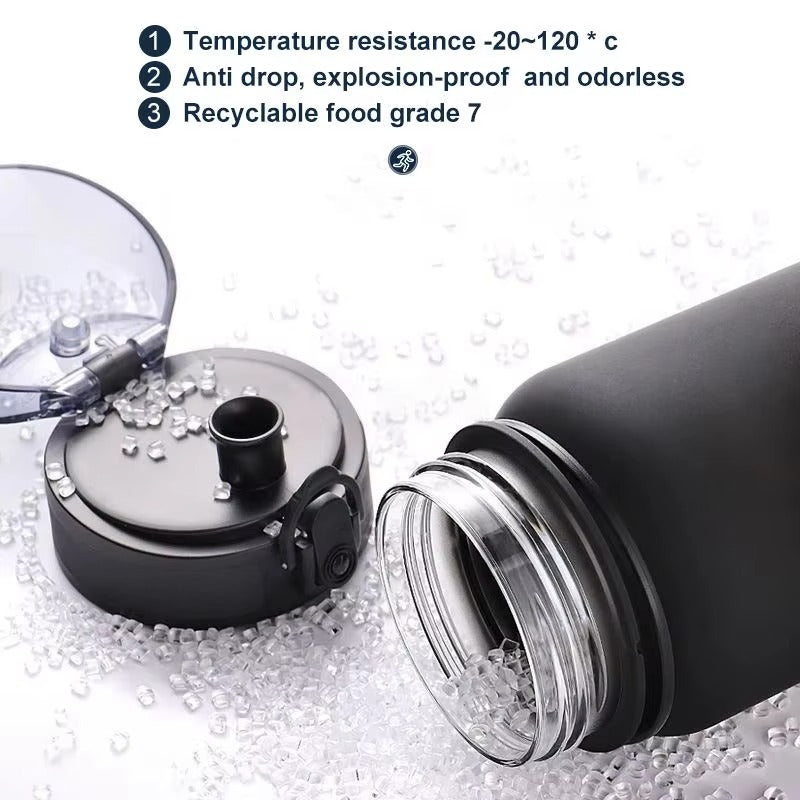 Large Capacity Gradient Color Sports Water Bottle Plastic Fitness Jug For Outdoor Gym Travel 2