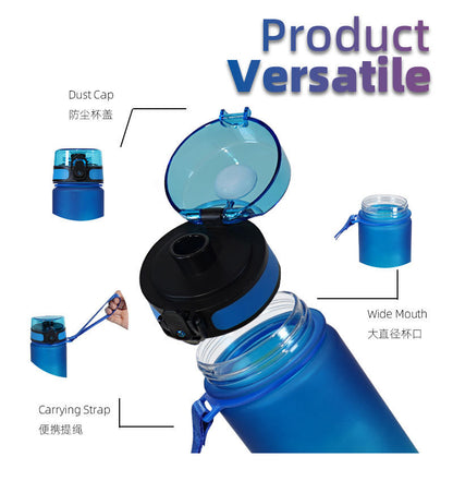Large Capacity Gradient Color Sports Water Bottle Plastic Fitness Jug For Outdoor Gym Travel 4