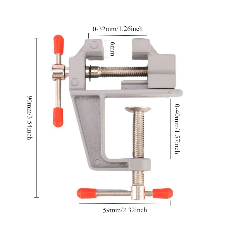 Aluminum Miniature Small Jewelers, Mini Bench Vise Multi Functional, Hobby Clamp On Table Flat Pliers Tool Vice