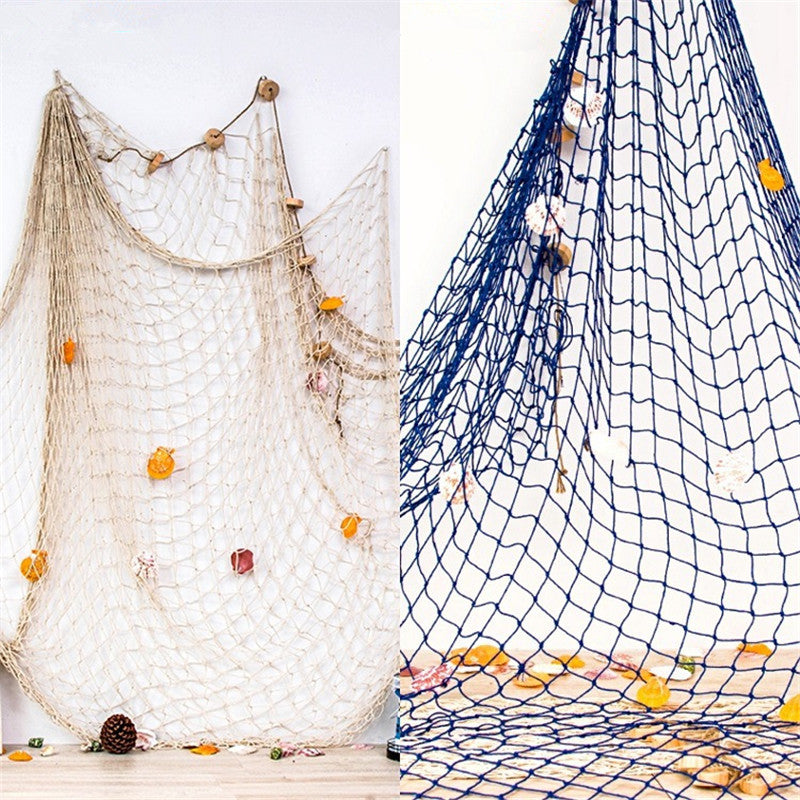 Fishing Net Wall Hanging, Nautical Marine Home Decoration, Mediterranean Sea Studio Prop