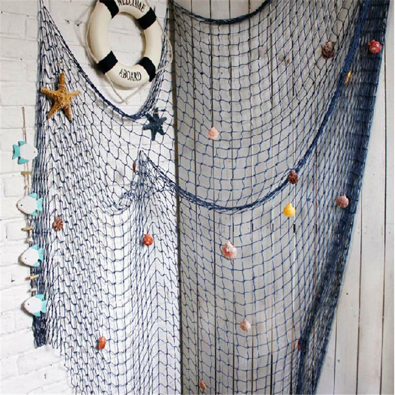 Fishing Net Wall Hanging, Nautical Marine Home Decoration, Mediterranean Sea Studio Prop