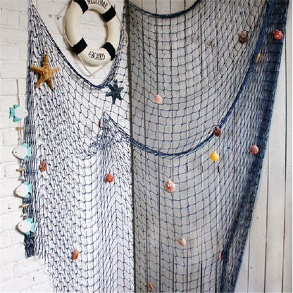 Fishing Net Wall Hanging, Nautical Marine Home Decoration, Mediterranean Sea Studio Prop