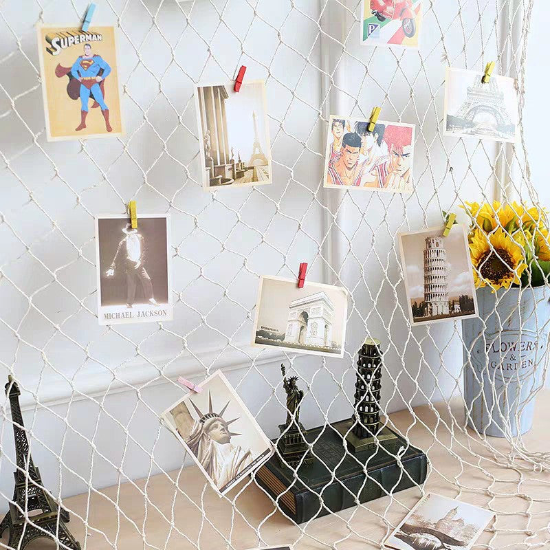 Fishing Net Wall Hanging, Nautical Marine Home Decoration, Mediterranean Sea Studio Prop