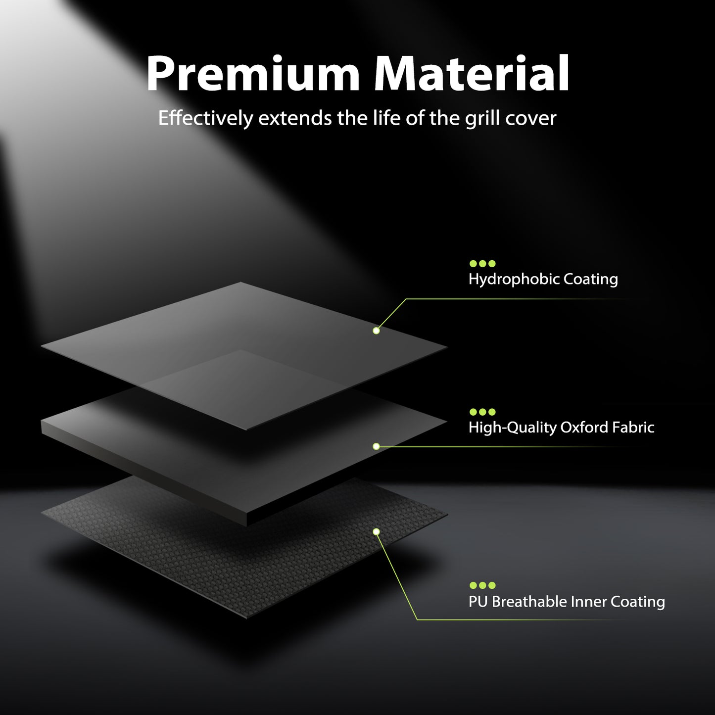 Waterproof Oxford BBQ Cover, Anti UV, Rip Proof and Windproof Grill Protector with Reflective Strips for Char Broil