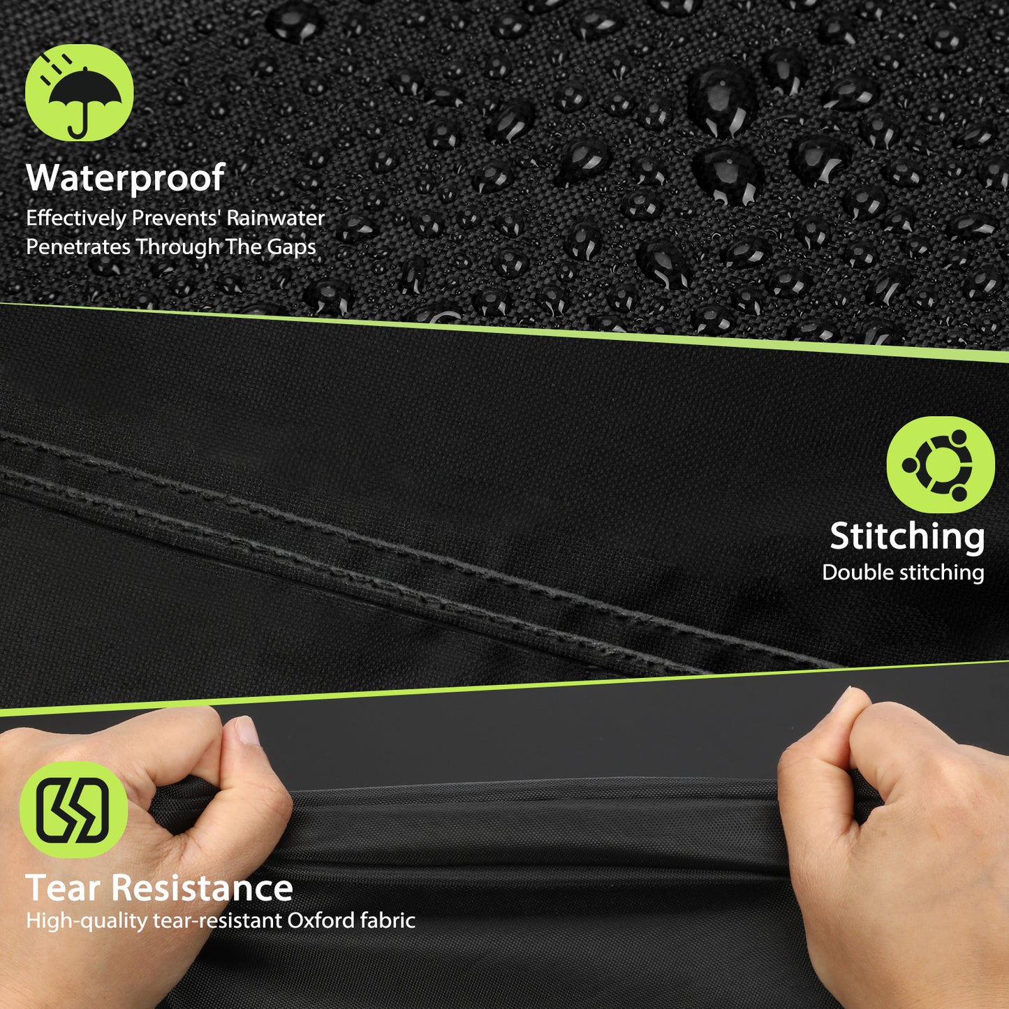 Waterproof Oxford BBQ Cover, Anti UV, Rip Proof and Windproof Grill Protector with Reflective Strips for Char Broil