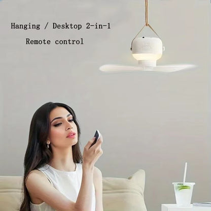 Portable Wireless USB Ceiling Fan With LED Light  Remote Control 2