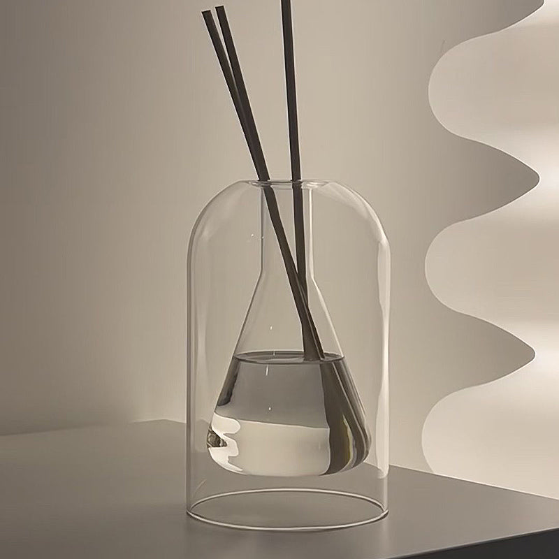 Aromatherapy Diffuser Bottle Glass, Modern Home Decorations, Essential Oil with Diffusers Sticks, Transparent Storage