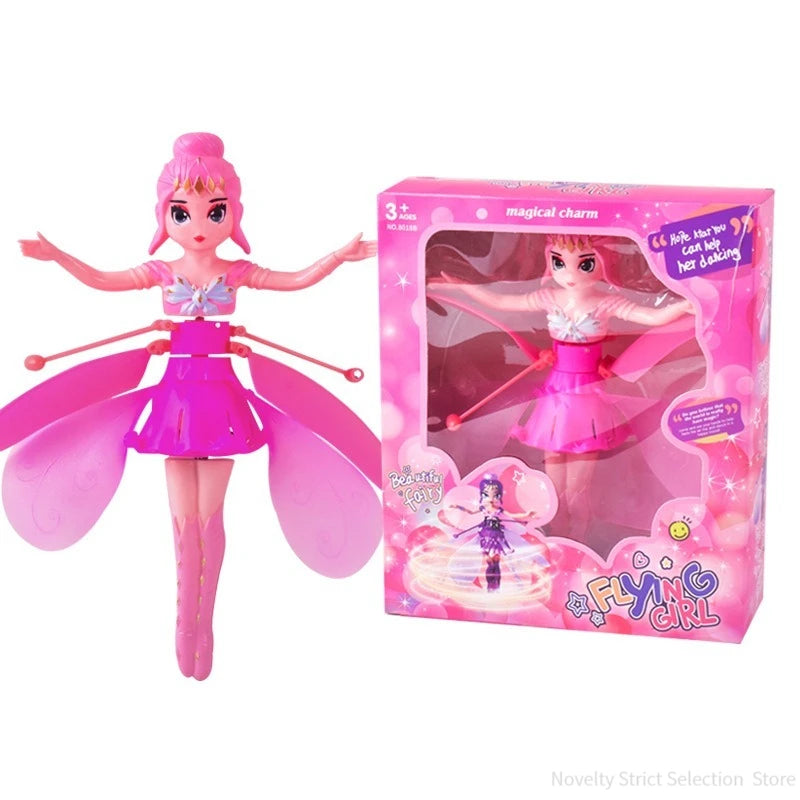 Doll Dancing Airplane Gesture Induction, Rotating Luminous Princess Helicopter, Luminous Flying Toy Holiday Gift