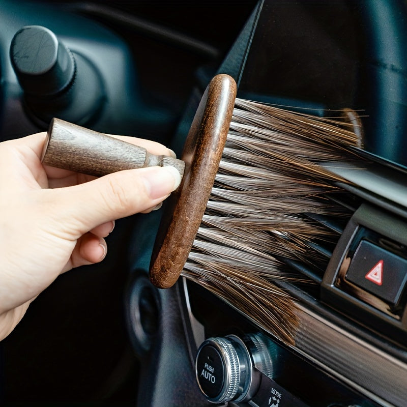 Soft Bristle Walnut Wood Coffee Grinder Cleaning Brush, Multi Use Brush For Laptops Keyboards Cameras Car Interiors
