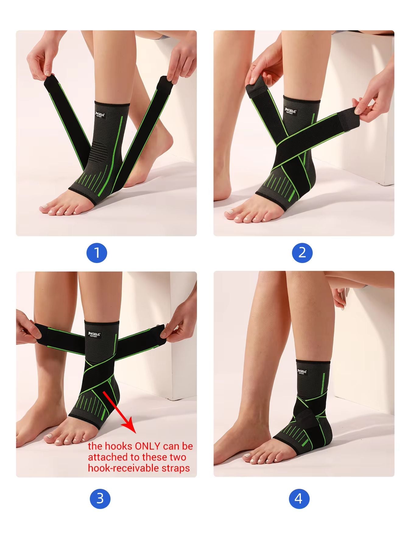 Adjustable Strap Compression Ankle Brace Sleeve With Arch Support  Foot Stabilizer 3