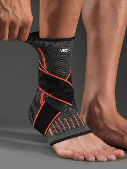 Adjustable Strap Compression Ankle Brace Sleeve With Arch Support  Foot Stabilizer 4