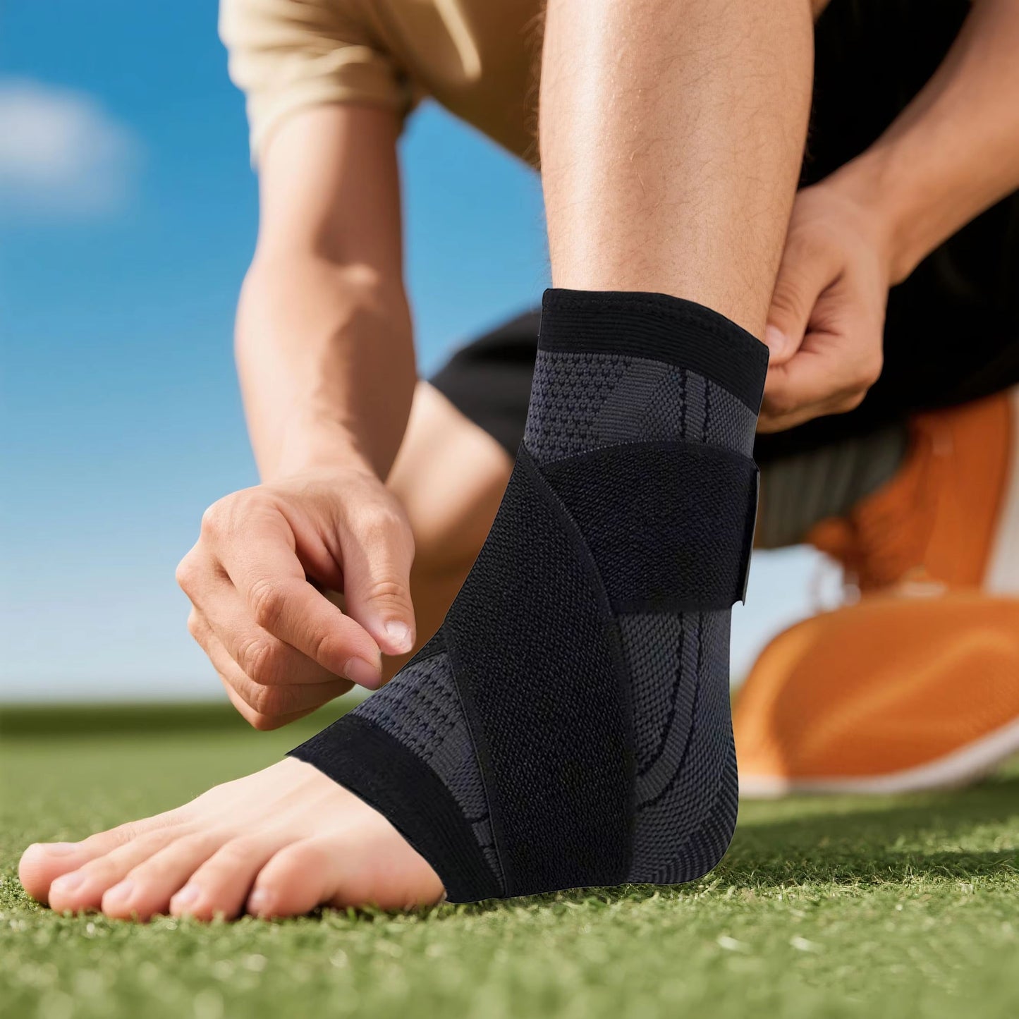 High-Elastic Knitted Pressurized Ankle Protector Sleeve for Sports