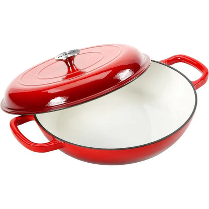 4.8-Quart Cast Iron Dutch Oven with Lid and Dual Handles