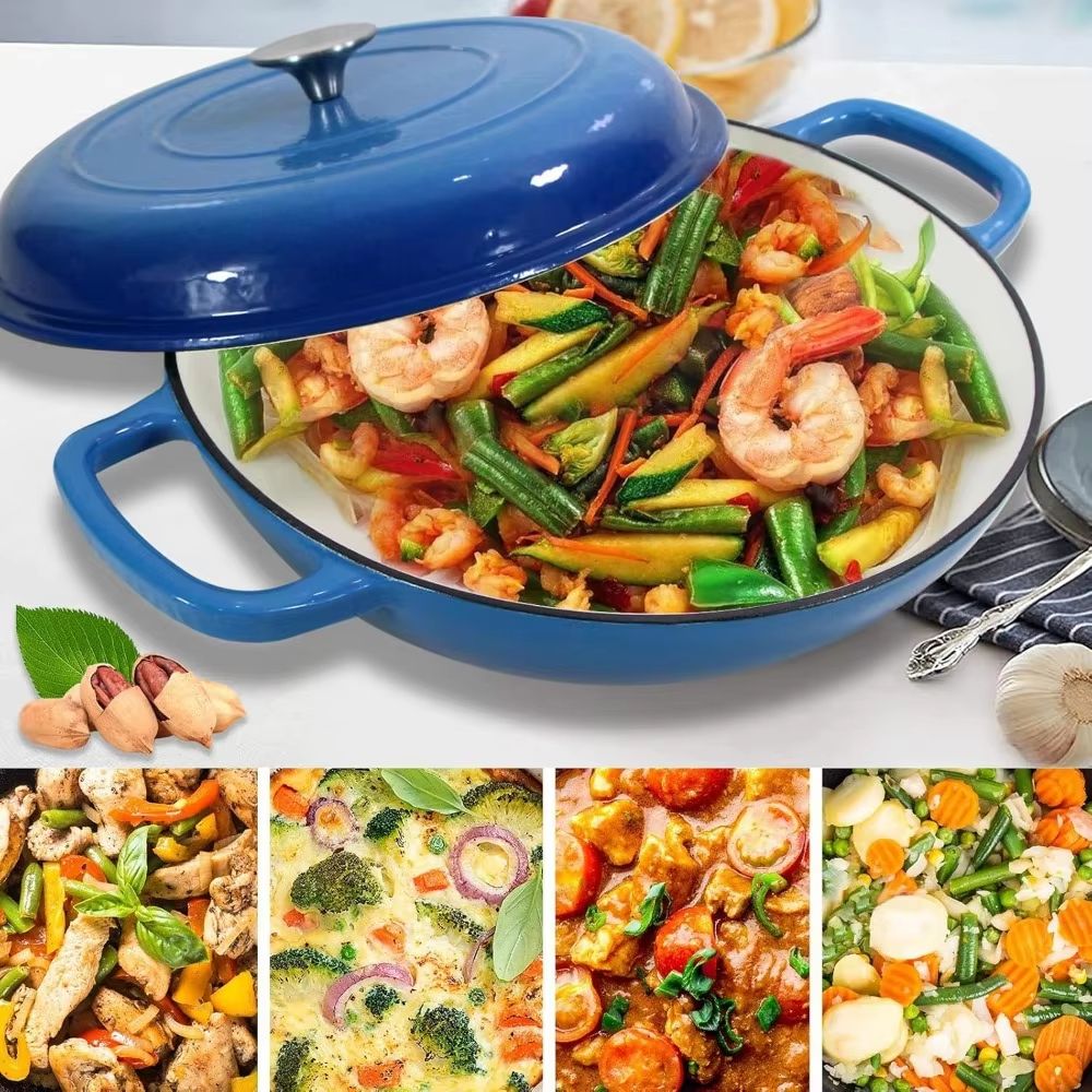 45 L Cast Iron Dutch Oven With Lid And Dual Handles 1