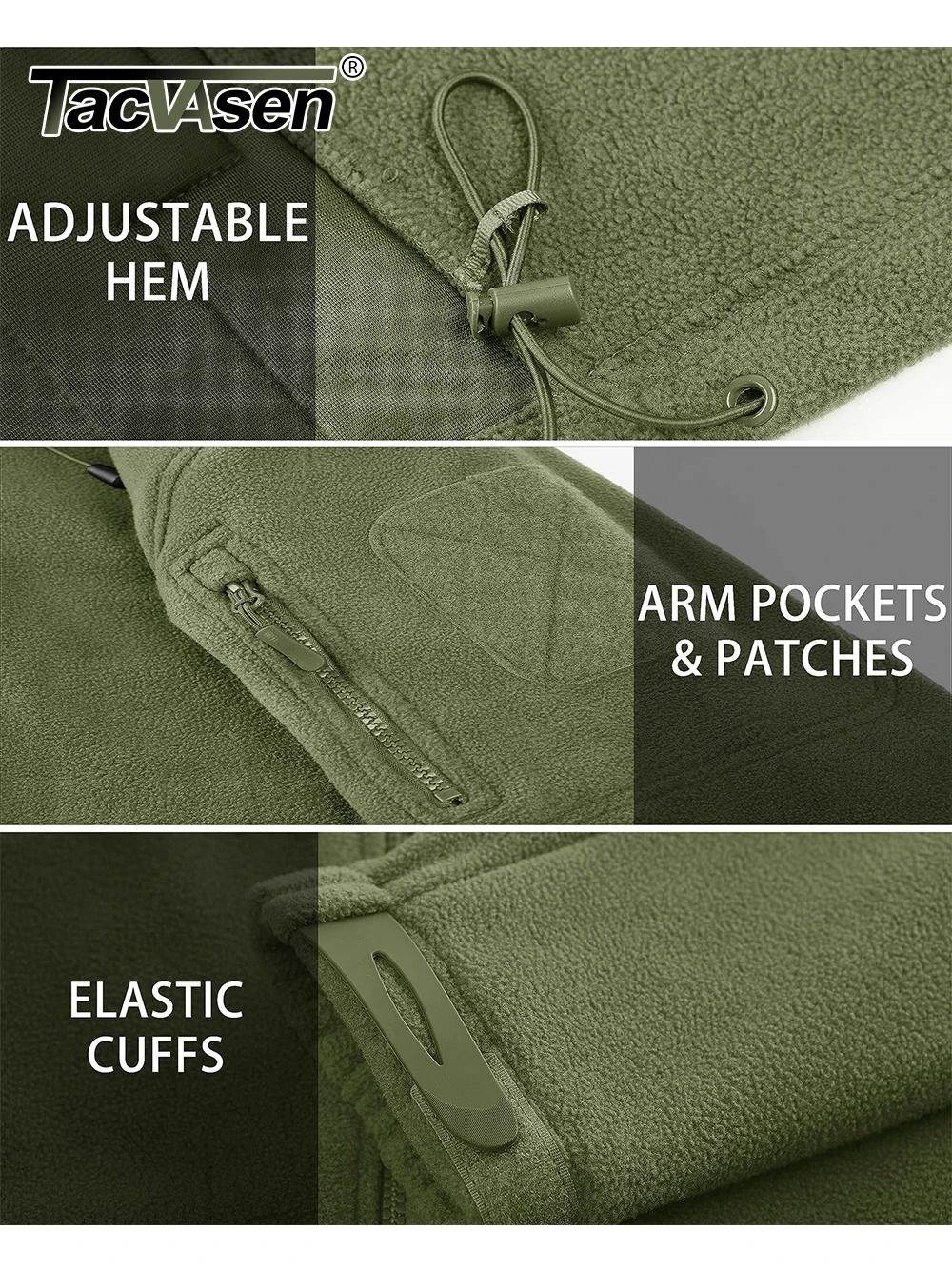 Men Hooded Full Zip Fleece Jacket 2