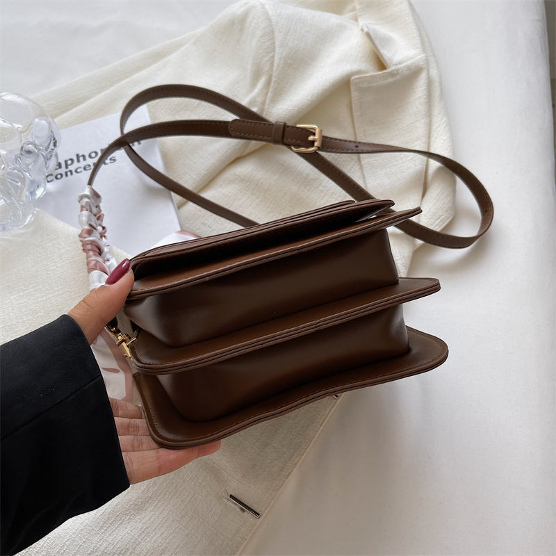 Fashion Crossbody Bags Underarm, Leather Shoulder Bag Purse for Women, Small Square Satchel Handbag