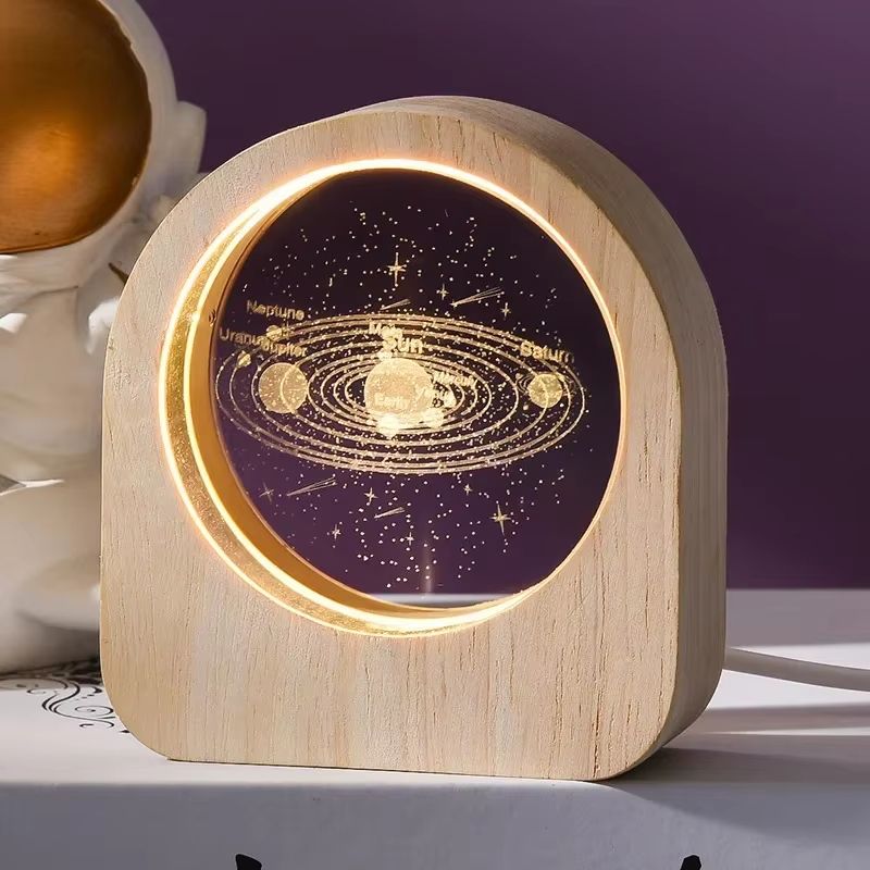 3D Crystal Glass Solar System Decoration LaserEngraved 11