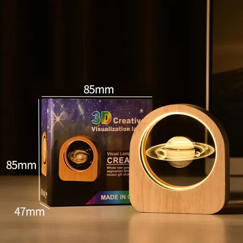 3D Crystal Glass Solar System Decoration LaserEngraved 2