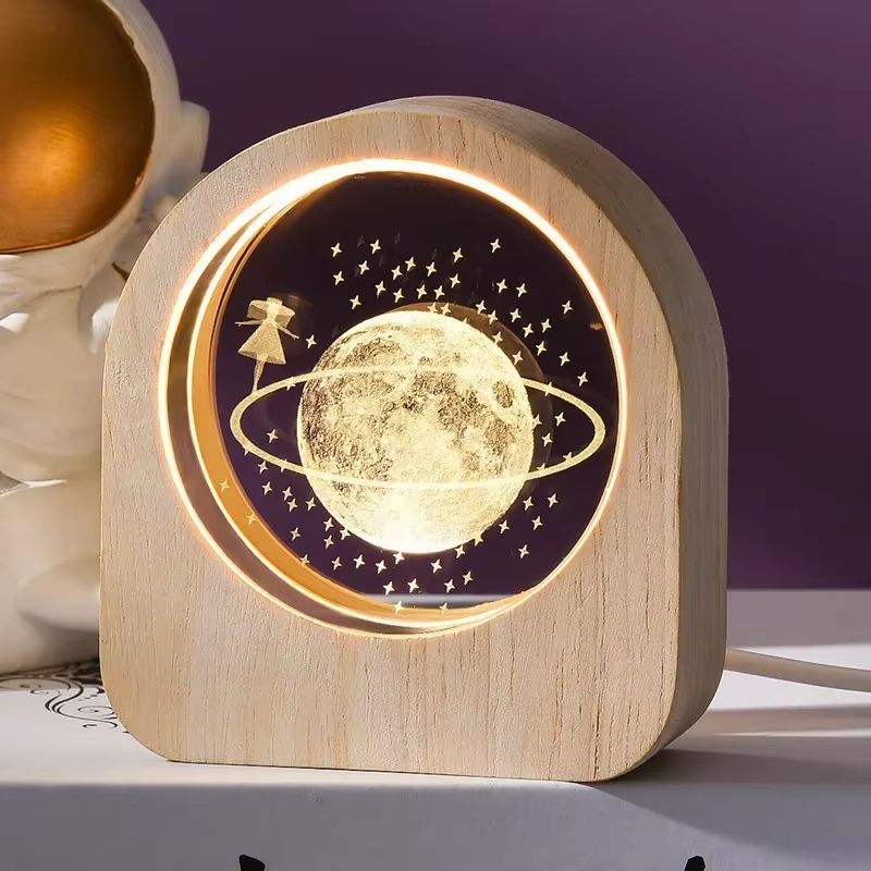 3D Crystal Glass Solar System Decoration LaserEngraved 6