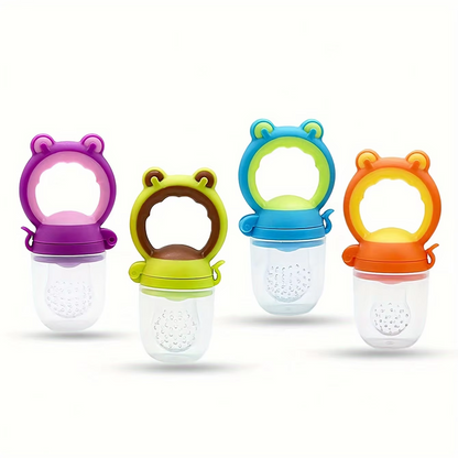 Soft Silicone Feeding Bottle With Spoon Fruit Feeder Pacifier With Nipples Baby Feeding Set 4
