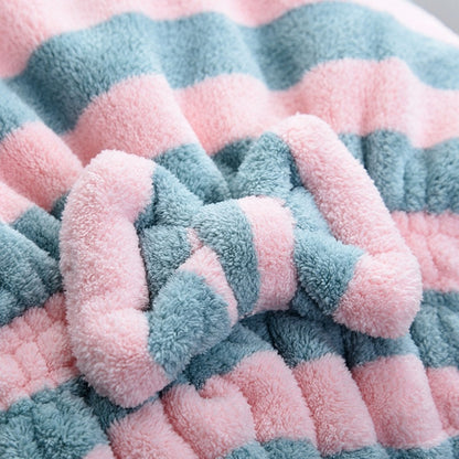 Dry Hair Towel, Quick Drying Hair Cap for Women, Super Absorbent Shower Cap, Striped Pattern Hair Bonnets