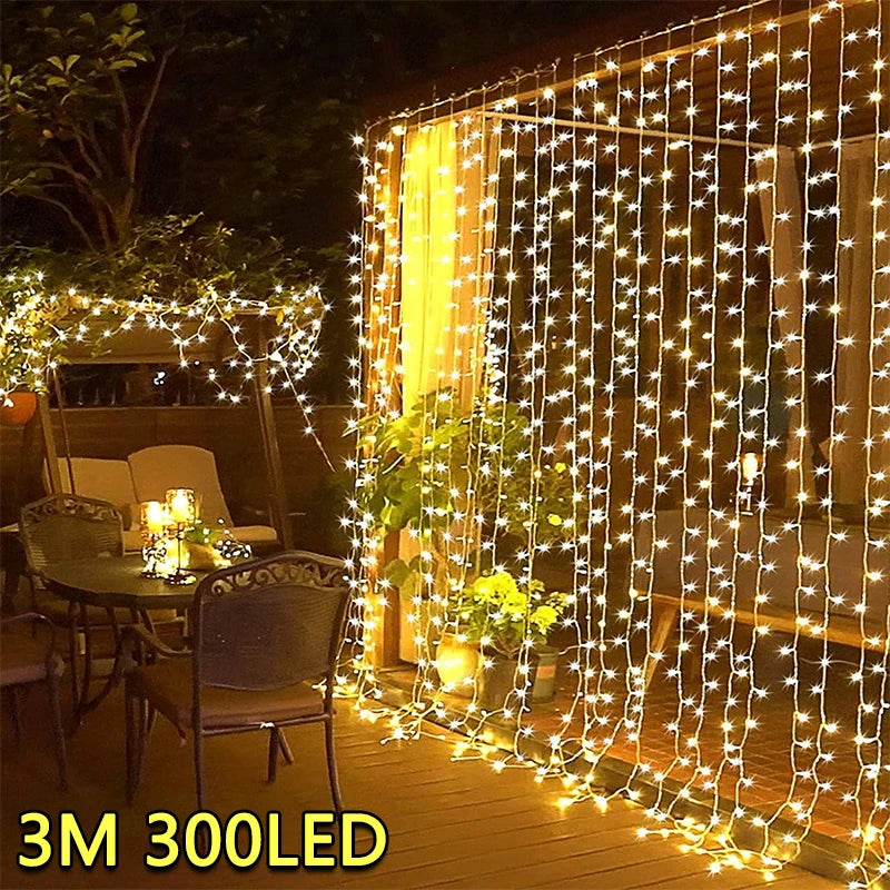 USB LED Curtain String Lights, Fairy Decoration, Holiday Garland Lamp, Home, Garden, Christmas, Wedding