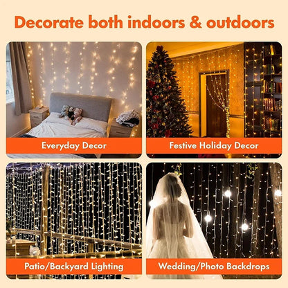 USB LED Curtain String Lights Fairy Decoration Holiday Garland Lamp Home Garden Christmas Wedding 2