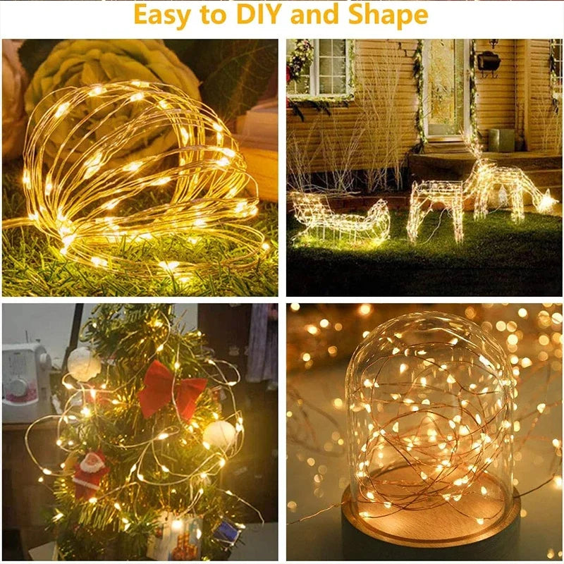 USB LED Curtain String Lights Fairy Decoration Holiday Garland Lamp Home Garden Christmas Wedding 4