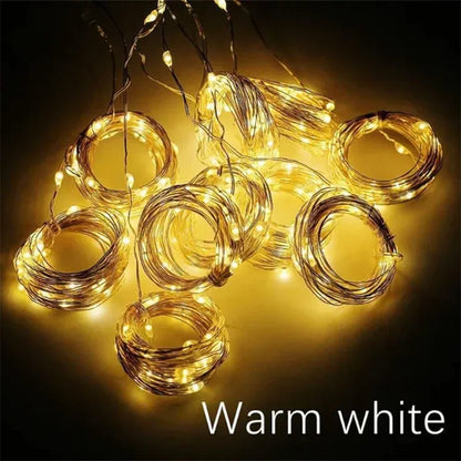 USB LED Curtain String Lights Fairy Decoration Holiday Garland Lamp Home Garden Christmas Wedding 5