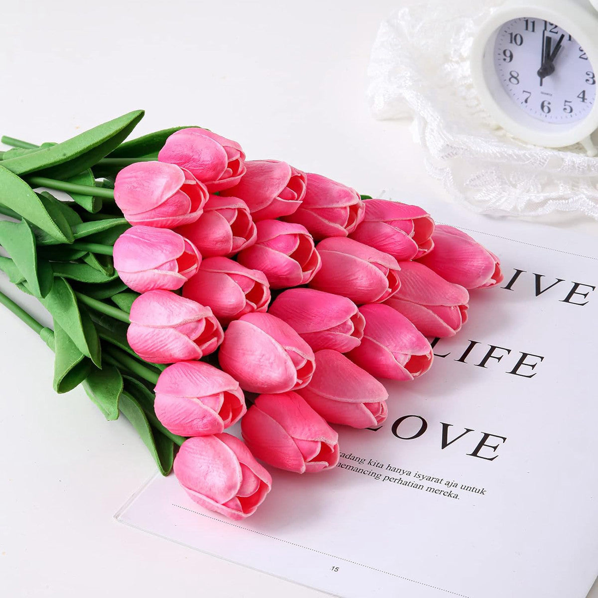 Artificial Flower Realistic Touch Tulip Home Decor Vase Scrap Booking Bouquet Garden Arch Garland 1