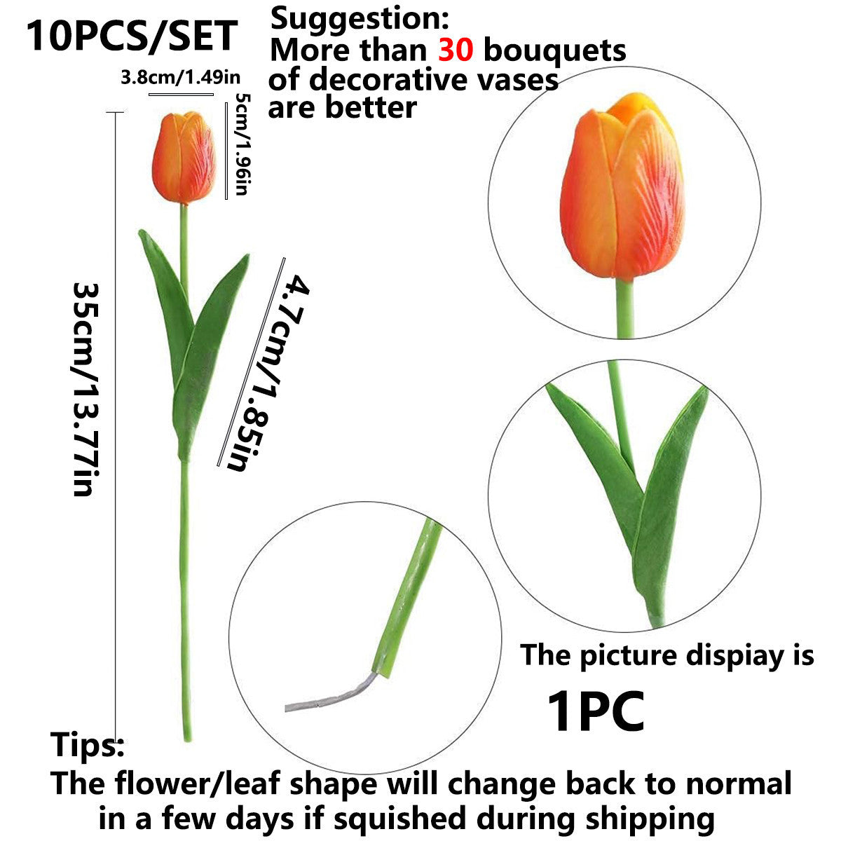 Artificial Flower Realistic Touch Tulip Home Decor Vase Scrap Booking Bouquet Garden Arch Garland 3