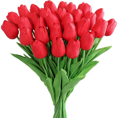 Artificial Flower Realistic Touch Tulip Home Decor Vase Scrap Booking Bouquet Garden Arch Garland 6