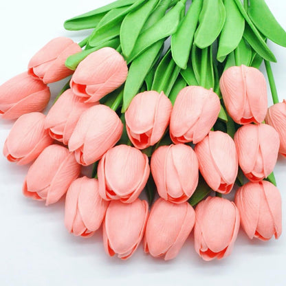 Artificial Flower Realistic Touch Tulip Home Decor Vase Scrap Booking Bouquet Garden Arch Garland 4