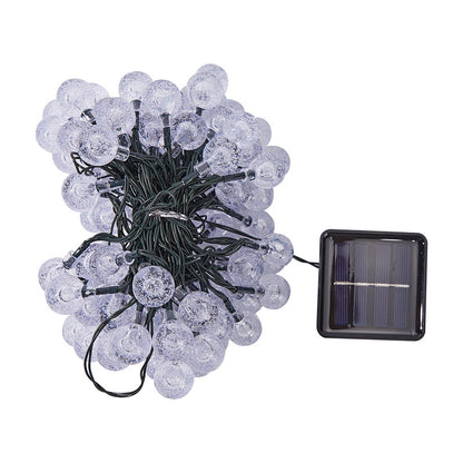 Solar Waterproof Bubble Ball String Lights, Outdoor Orb Water Drop Lamps for Patio, Christmas Holiday Party