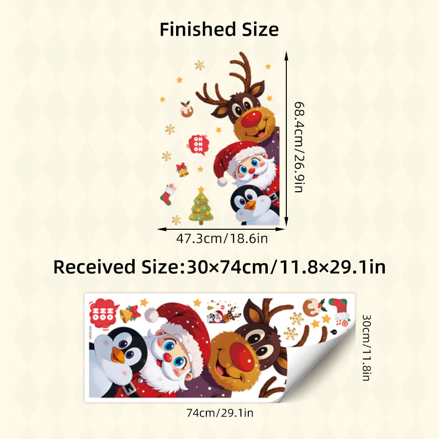 Wall Stickers Removable Vinyl Cute Christmas Characters Nursery Decoration Wall Decal Decals For Ki 5