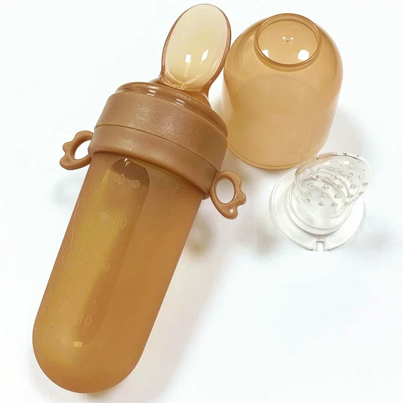 Newborn Baby Training Rice Squeezing Feeding Bottle Silicone Safe Useful Tableware Cereal Food Spoo 6