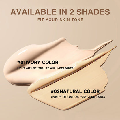 Natural Long-Lasting Double-Headed Foundation Stick, Flawless Makeup, Facial Concealer with Brush