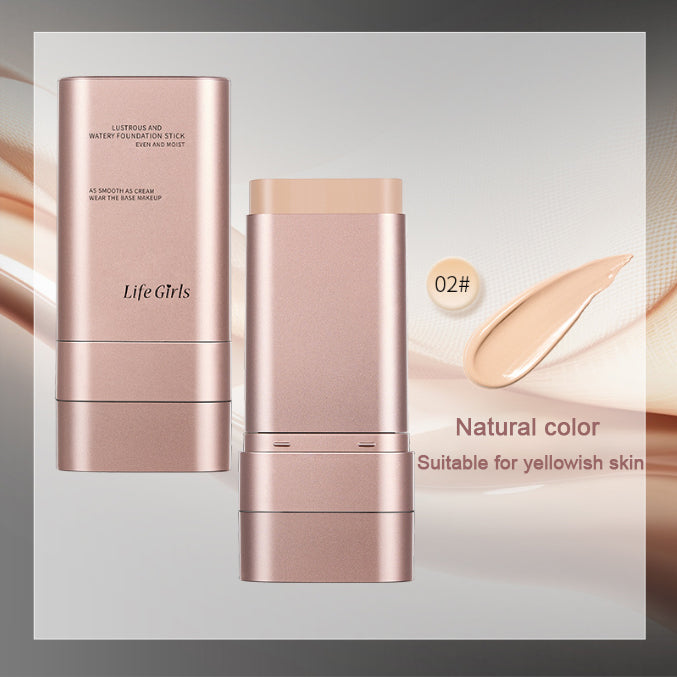 Natural Long-Lasting Double-Headed Foundation Stick, Flawless Makeup, Facial Concealer with Brush