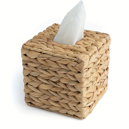 Water hyacinth woven paper box, square woven tissue box, storage box, desktop storage basket