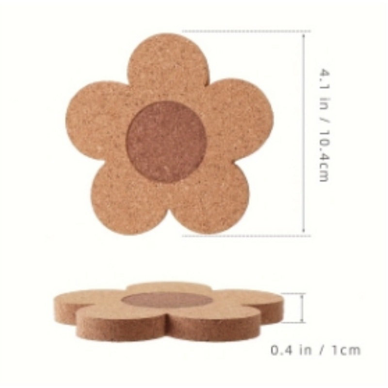 Kitchen Heat Insulation Pads Cork Coasters SlipResistant Table Mats Kitchen Supplies Car Cup Holder 4