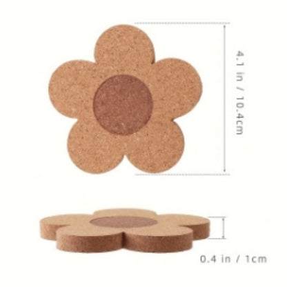 Kitchen Heat Insulation Pads Cork Coasters SlipResistant Table Mats Kitchen Supplies Car Cup Holder 4