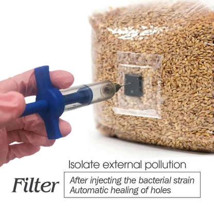 10-Piece Sterilized PP Grain Bag with Self-Healing Injection Port & 0.2 m Filter Patch